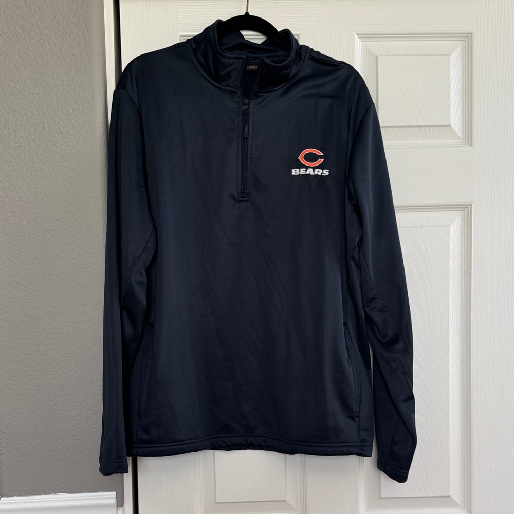 NWOT Dunbrooke Navy Chicago Bears Blue Half Zip-Up Top - Large